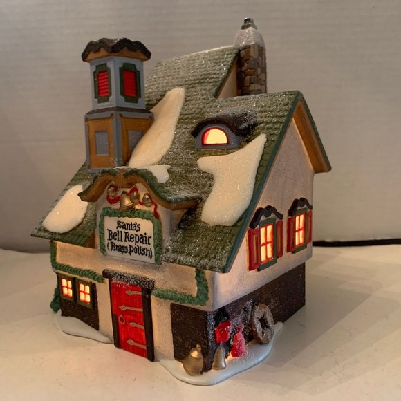 Dept 56 Santa's Bell Repair North Pole Village Lighted Christmas Building 1996 - Picture 4 of 10
